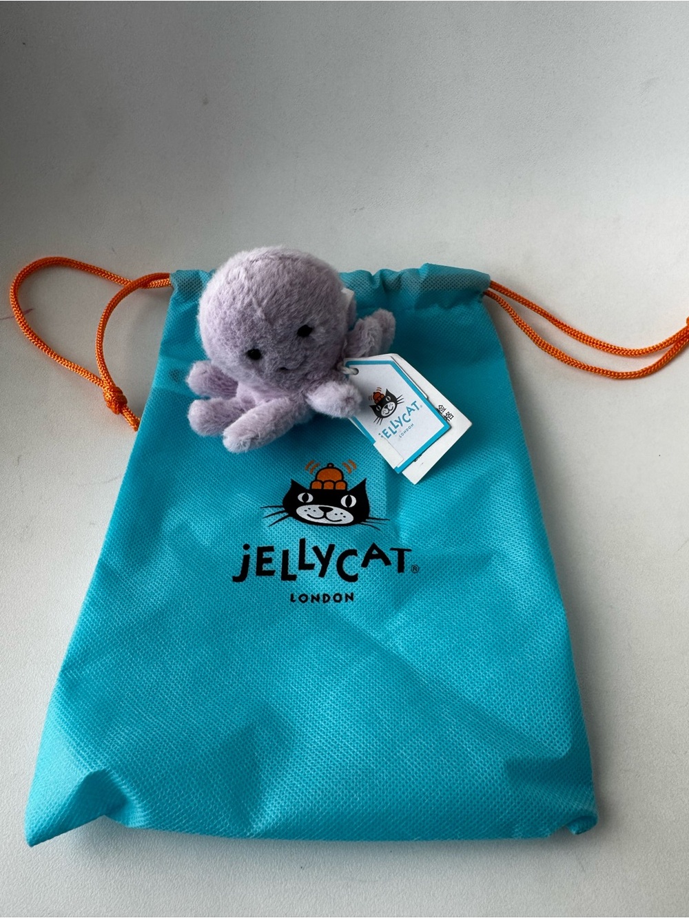 Jellycat Fluffy Octopus Tiny Plush Lavender Authentic NWT + Dust Bag - Picture 2 of 9